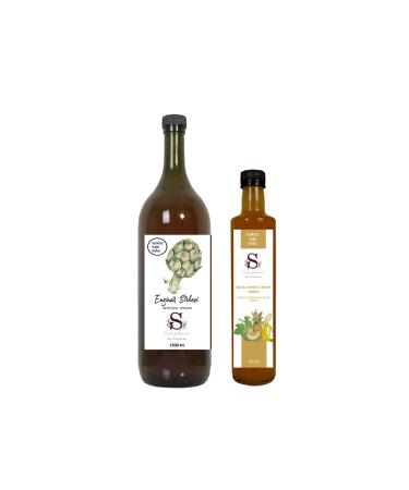 S heylaana Natural Artichoke Vinegar 1500 Ml - Natural Banana & Pineapple & Melon Vinegar 500 Ml
