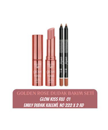 Golden Rose Glow Kiss Tinted Balm No 01 + Golden Rose Emily Lip Pencil No 222