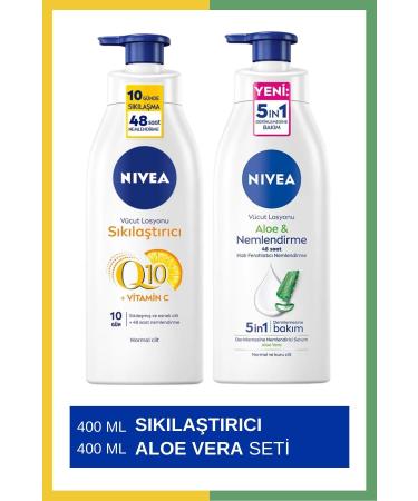 NIVEA Q10 Firming Body Lotion 400ml & Aloe Vera Body Lotion 400ml