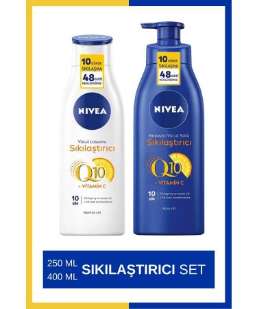 NIVEA Q10 Vitamin C Firming Body Lotion 250ml & Q10 Firming Body Milk 400ml