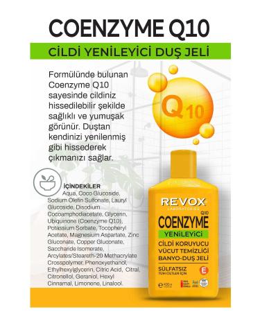 Revox Coenzyme Q10 Skin Renewing Sulfate-Free Bath and Shower Gel 400 ml - Buy Online on GoSupps.com