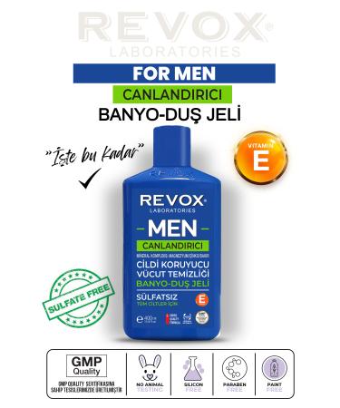Revox Men's Multi Mineral Complex Skin Revitalizing Bath and Shower Gel Sulfate-Free 400 ml