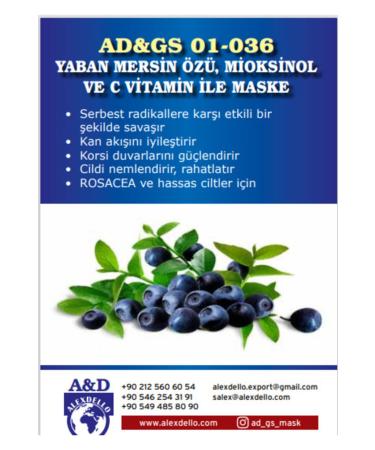 ALEXDELLO FACE CARE MASK Mask with Blueberry Extract Myoxynol and Vitamin C