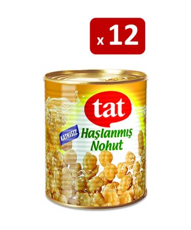Tat Boiled Chickpeas Canned - 800 gr x 12 Pack
