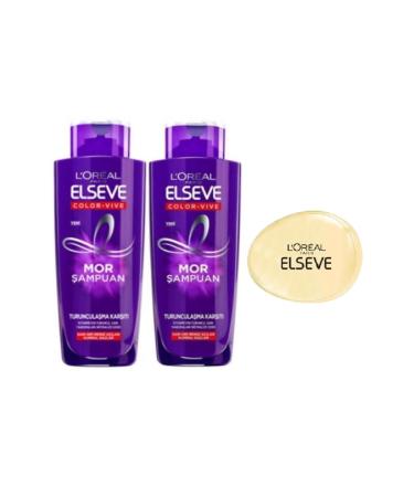 Elseve L'or al Paris Purple Shampoo 200ml X2 + Comb
