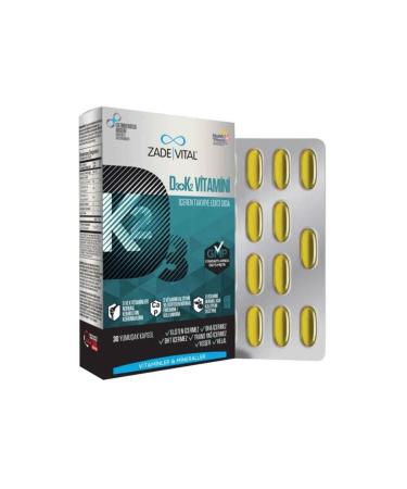 Zade Vital Vitamin D3 + K2 30 Capsules