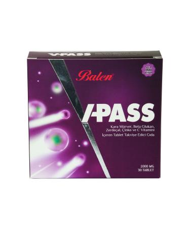 Balen V-Pass Black Elderberry Turmeric Zinc and Vitamin C 1000 Mg X 30 Tablets