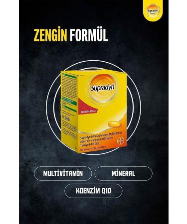 Supradyn 30 Film-Coated Tablets | Food Supplement Containing Coenzyme Q10 Multivitamins and Minerals