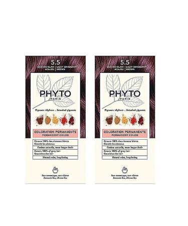 Phyto Color Herbal Hair Dye - 5.5 - Light Chestnut Akaju 2 Pieces