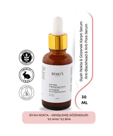 RemosNatural Blackhead & Anti-Pore Serum 30 Ml 5% Aha&2% Bha