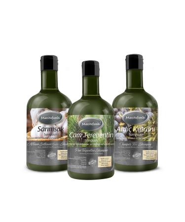 Mecit Efendi MEC TEFEND GARLIC + PINE TURPENTINE + JUNIPER SHAMPOO SET OF 3