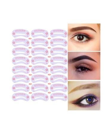 Malinka 24pcs Reusable Eyebrow Stencil Shaper Makeup Kit Cosmetic Eyebrow Stencils
