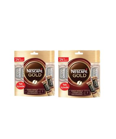 Nescafe Gold Single Use 2 Gr Coffee 14 Piece Economic Package * 2 Pieces