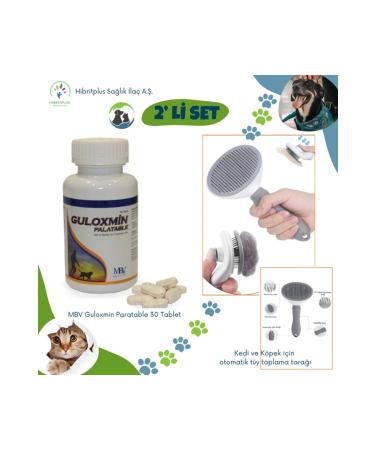 MBV MEDICINE Mbv Guloxmin Palatable 30 Tablets Cat and Dog Automatic Hair Collection Comb Set of 2
