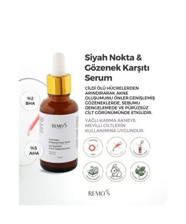 RemosNatural Blackhead & Anti-Pore Serum 30 Ml 5% Aha&2% Bha - Buy Online on GoSupps.com
