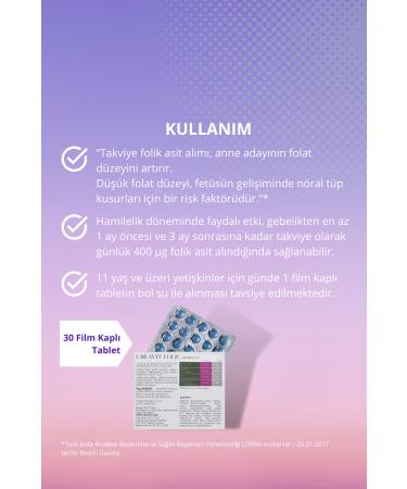 Creavit Folic Complex (400 mcg Folic Acid + B6 + B12 Vitamin + Iodine) 30 Film-Coated Tablets x 3 Pieces - Buy Online on GoSupps.com