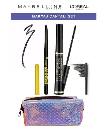 Maybelline New York Maybelline Argan Oil Eyeliner Telescopic Extra Black Mascara Eye Makeup Set