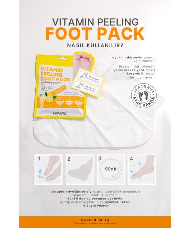 LEBELAGE Peeling Foot Mask Vitamin Complex Korean Peeling Mask Lebelage Vitamin Peeling Foot Pack - Buy Online on GoSupps.com