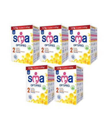 SMA Optipro 1200gr No:2 Follow-On Milk (6-12 Months) (Set of 5)