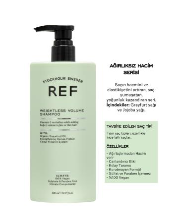 REF STOCKHOLM Ref Volumizing Shampoo for All Hair Types 600 ml Weightless Volume Shampoo