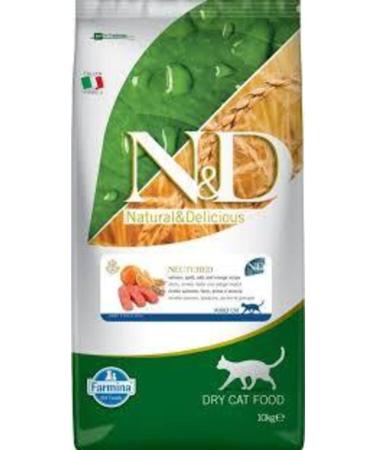 N & D Low Grain Salmon Orange Sterilized Cat Food 10 Kg