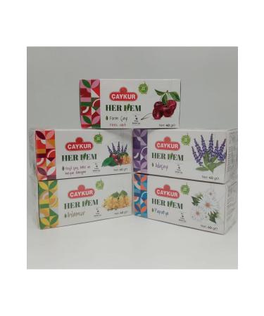  aykur Evergreen Tea Mixed Teas 5 in 1 40 gr x 5 (Cup Tea Bag) - Buy Online on GoSupps.com