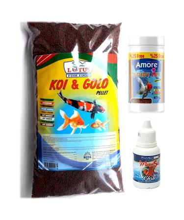 AMORE Kajero 860 gr Bag Goldfish Food 125 ml Box Goldy Mix Granules Clarifier
