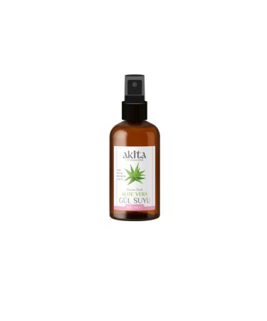 Akita 100% Natural Aloe Vera Rose Water Glass Bottle 100ml