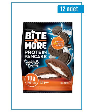 bite & more Protein Cocoa Pancake / Protein Cocoa Pancake 50 Grams X 12 Pieces - Cookie Cream