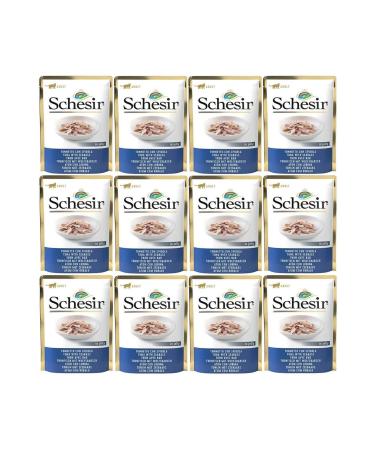 Schesir Jelly Tuna and Seabass Pouch Cat Canned Food 85 Gr * 12 Pieces
