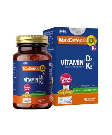 EDIS PHARMA MaxDefend 90 Softgels Containing Vitamin D3 K2
