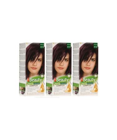 MM Beauty Herbal Hair Dye M15 Red Chestnut 3 Pieces