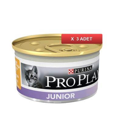 Pro Plan Junior Chicken Kitten Cat Food 85 Gr (3 Pieces)