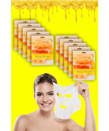 Alright 10 Pieces Honey Moisturizing and Whitening Face Mask Honey Mask XLM96