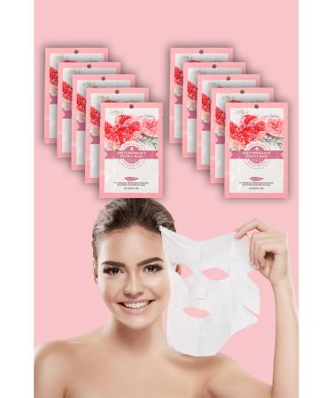Alright 10 Pieces Red Pomegranate Moisturizing Face Mask For Dry Skin Red Pomegranate Mask XLM427