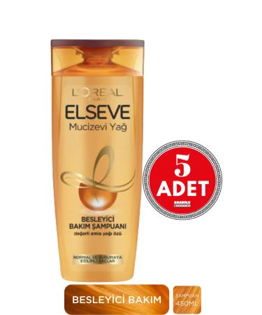 Elseve L'or al Paris 6 Miracle Oil Nourishing Care Shampoo 450 M 5 Pieces