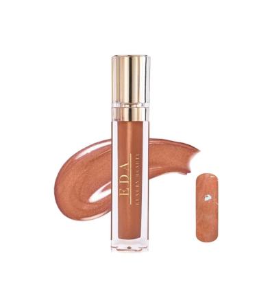 EDA LUXURY BEAUTY Superstar Nude Light Brown Shimmer Lip Gloss Shiny Lipstick Makeup Diamond Shine Lip Gloss