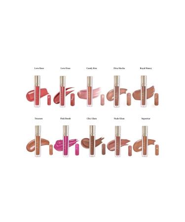 EDA LUXURY BEAUTY Love Rose Peach Pink Lip Gloss Lipstick Shiny Voluminous Lipstick Diamond Shine Lip Gloss - Buy Online on GoSupps.com