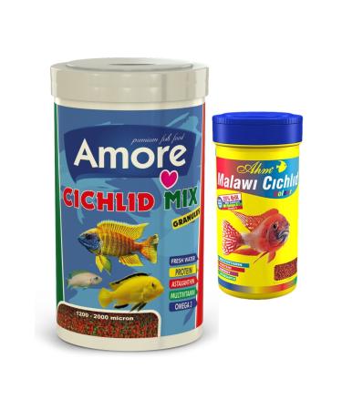 AMORE Cichlid Mix Granules 1000ml Ahm Malawi Cichlid Color 250ml Fish Food