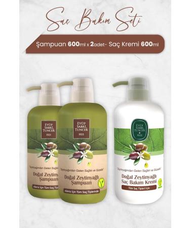 Ey p Sabri Tuncer Olive Oil Shampoo 600 ml X 2 Pieces And Hair Conditioner