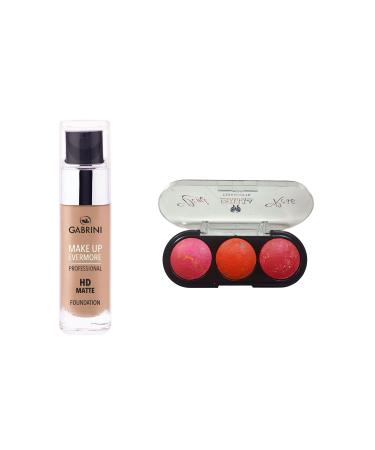 Gabrini Mat Foundation Professional Hd Matte Foundation no 2 + terracotta blush