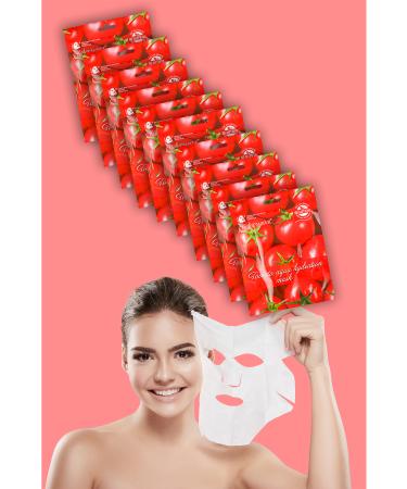 Alright 10 Pieces Tomato Extract Repairing Face Mask Aqua Moisturizing Mask With Tomato Extract XLM90