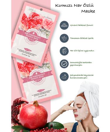 Alright 10 Pieces Red Pomegranate Moisturizing Face Mask For Dry Skin Red Pomegranate Mask XLM427 - Buy Online on GoSupps.com