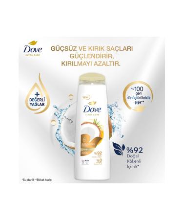 Dove Ultra Care Hair Care Shampoo Strengthening Care Coconut Oil 400 ml 1 Piece - Buy Online on GoSupps.com