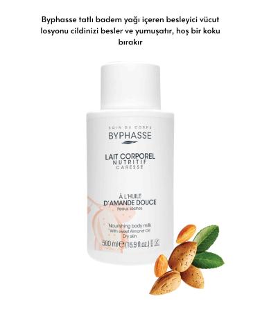 BYPHASSE Nourishing Sweet Almond Oil Body Milk 500ml - Buy Online on GoSupps.com