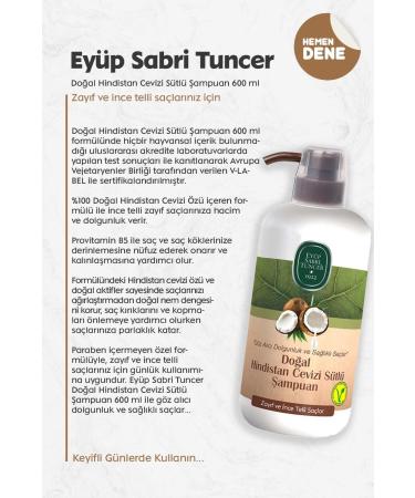 Ey p Sabri Tuncer EY P SABR Natural Coconut Milk Shampoo 600 Ml - Buy Online on GoSupps.com