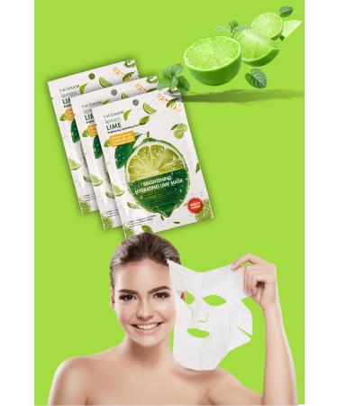 Alright 3 Pieces Lime Lemon Hydrating Brightening Balancing Face Mask Lime Lemon Mask XLM380