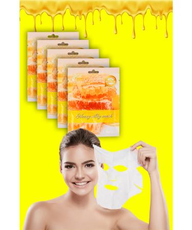 Alright 5 Pieces Honey Moisturizing and Whitening Face Mask Honey Mask XLM96