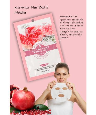 Alright 10 Pieces Red Pomegranate Moisturizing Face Mask For Dry Skin Red Pomegranate Mask XLM427 - Buy Online on GoSupps.com