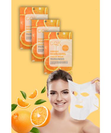 Alright 3 Pieces Orange Vitamin C & Chinese Mushroom Pore Repairing Face Mask 30ML ARM205